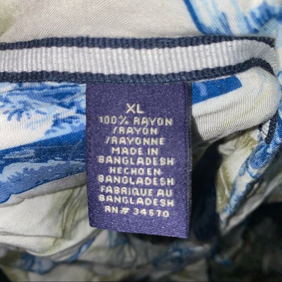 Caribbean Shirt Joe Hawaiian Floral Print Vintage Beach Button Up Short Sleeve - Picture 5 of 6